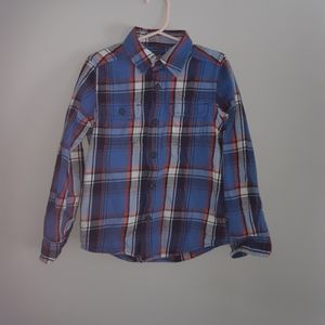 Place Boy Button Down Shirt  plaid orange bleu  si